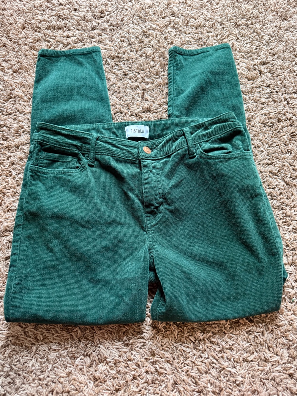 pistola Dark Green skinny Corduroy Jeans size 29